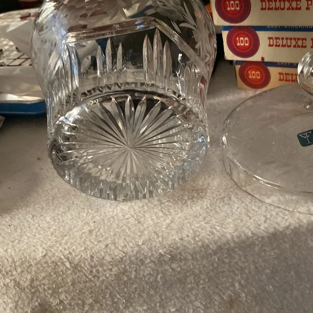 Crystal Glass Industries made in Hungary Handcut 24% Lead Crystal JAR/CANDY DISH